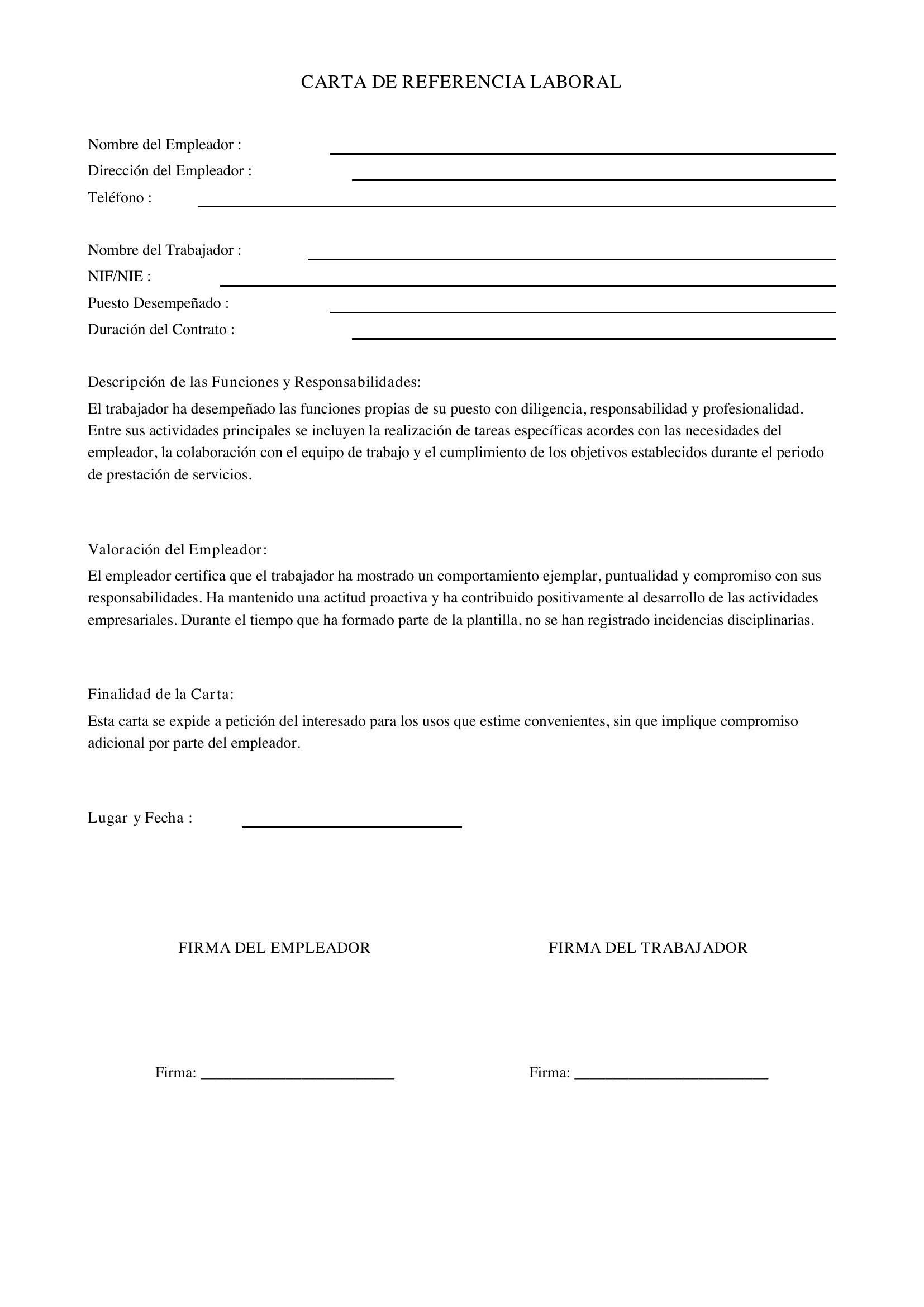 Carta Referencias Laborales